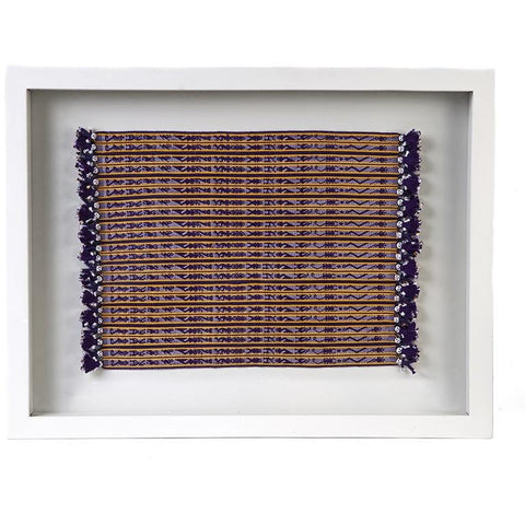 Tapete Miniatura Morado y Amarillo / Textiles Mexican Folk Art Miniature Rug
