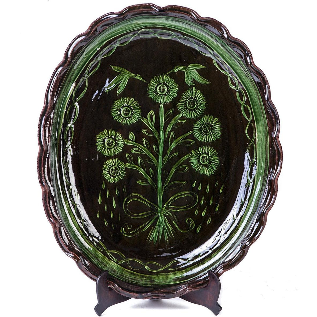 Charola Verde Vidriada / Ceramics Mexican Folk Art Clay