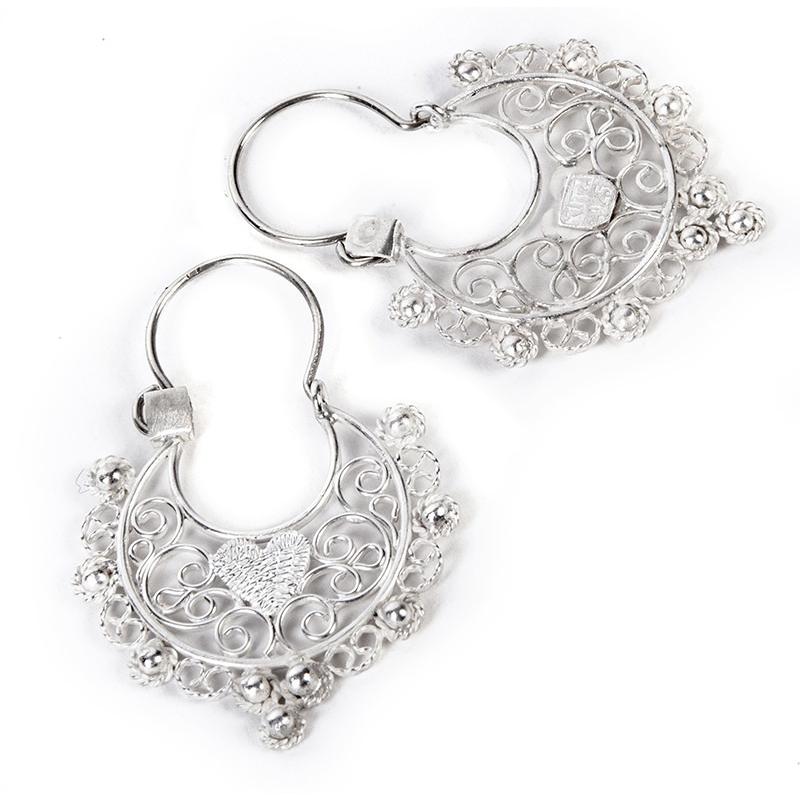 Arracadas Filigrana Corazon / Mexican Folk Art Silver Jewelry