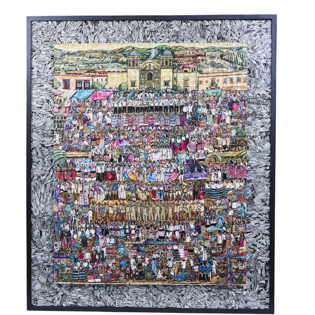 Mitote Folklórico - Inlay Nacre Frame - Mexican Folk Art- Cactus Fine Art