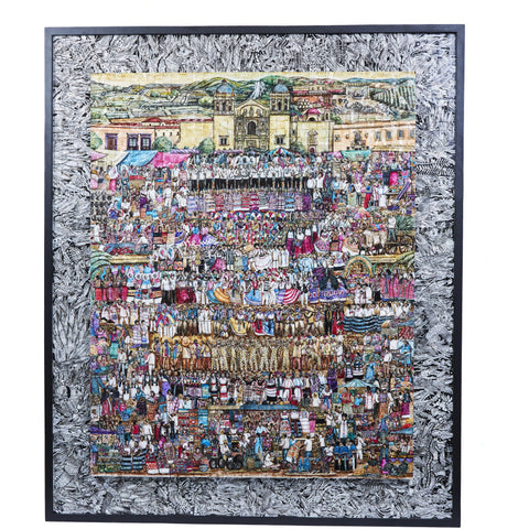 Mitote Folklórico - Inlay Nacre Frame - Mexican Folk Art- Cactus Fine Art