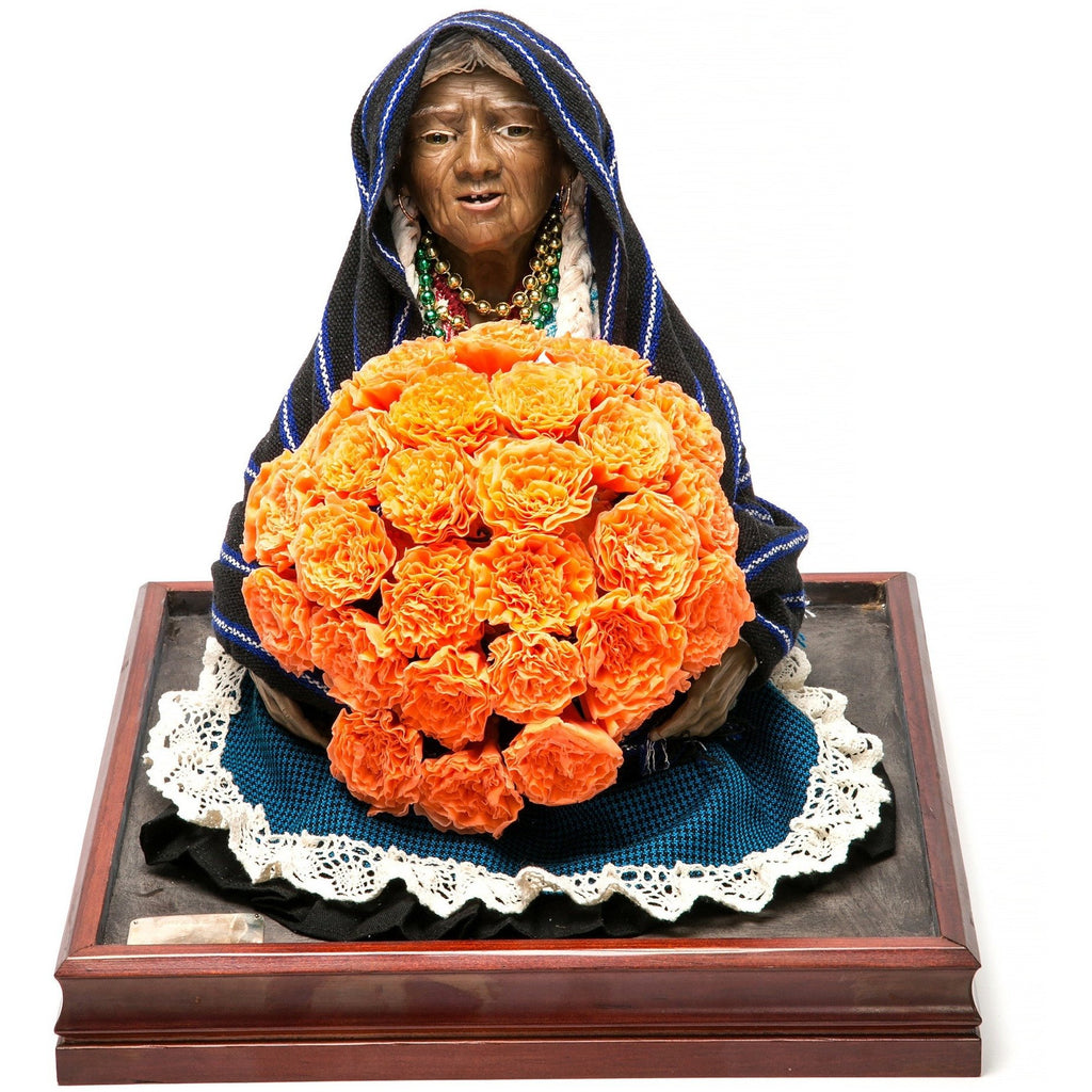 Vendedora de Xempatzuchil / Wax Sculpture Mexican Folk Art