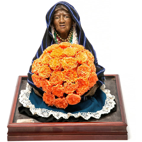 Vendedora de Xempatzuchil / Wax Sculpture Mexican Folk Art