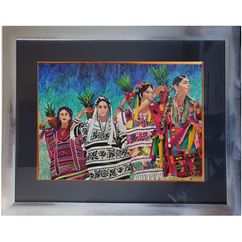El Baile de la Piña - Natural Dyed Straw - Mexican Fine Art | Cactus Fine Art