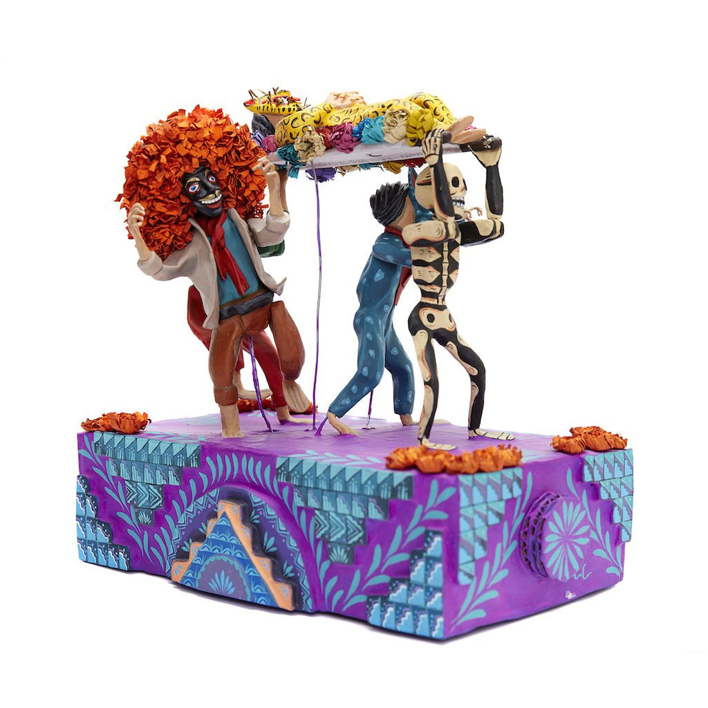 Sepelio Feliz - Happy Burial / Mexican Mechanical Folk Art Carton Sculpture