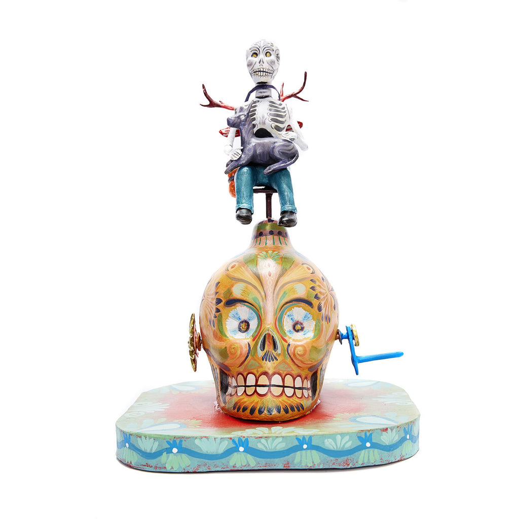 Vueltas de la muerte - Turns of death - Mexican Mechanical Folk Art Carton Sculpture