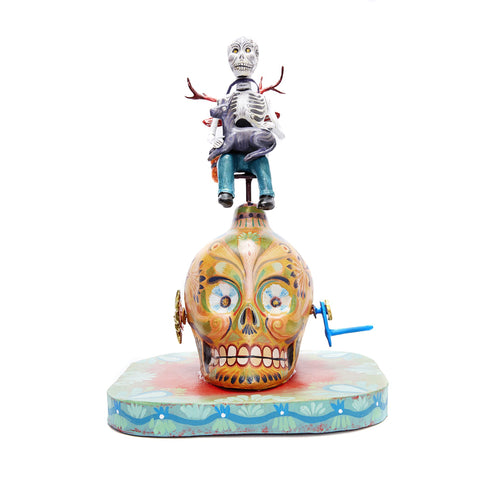 Vueltas de la muerte - Turns of death - Mexican Mechanical Folk Art Carton Sculpture