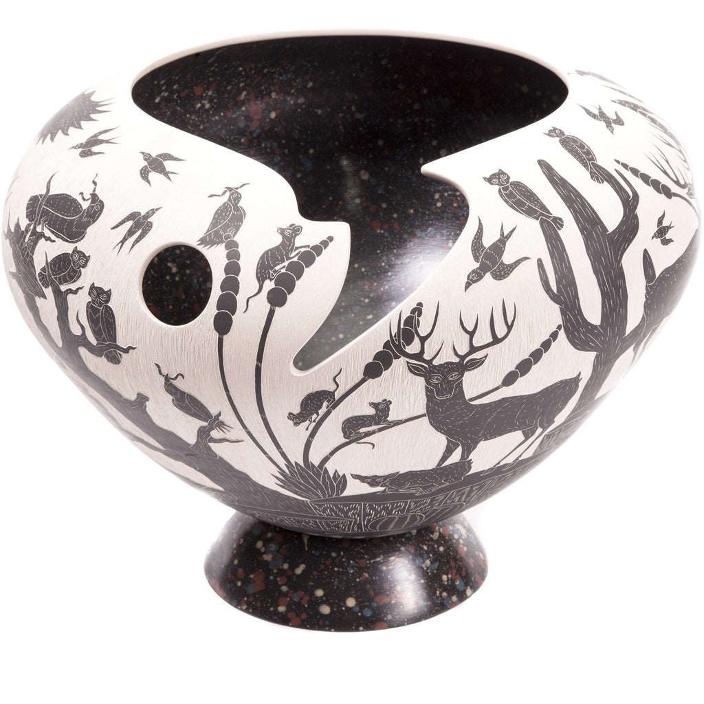 Vasija Blanco y Negro / Ceramics Mexican Folk Art Mata Ortiz