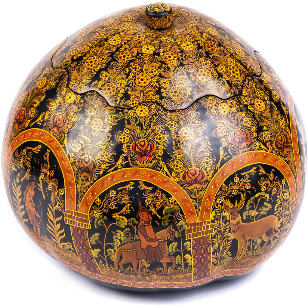 Costurero Dorado en Ocre / Lacquer Mexican Folk Art