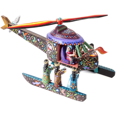 Nacimiento Helicoptero / Woodcarving Mexican Folk Art Sculpture Nativity