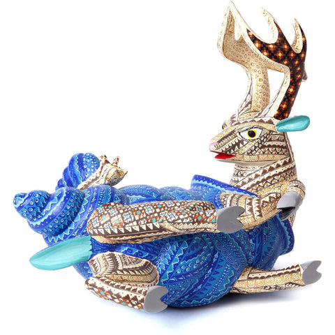 Fusion Caracol-Venado / Woodcarving Alebrije Mexican Folk Art Sculpture