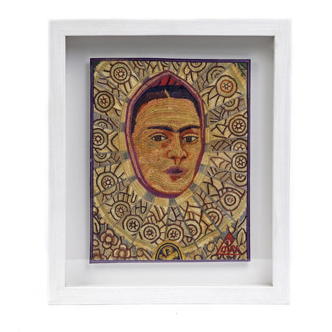 Autoretrato como Tehuana de Frida Kahlo / Vegetable Fibers Mexican Folk Art Straw