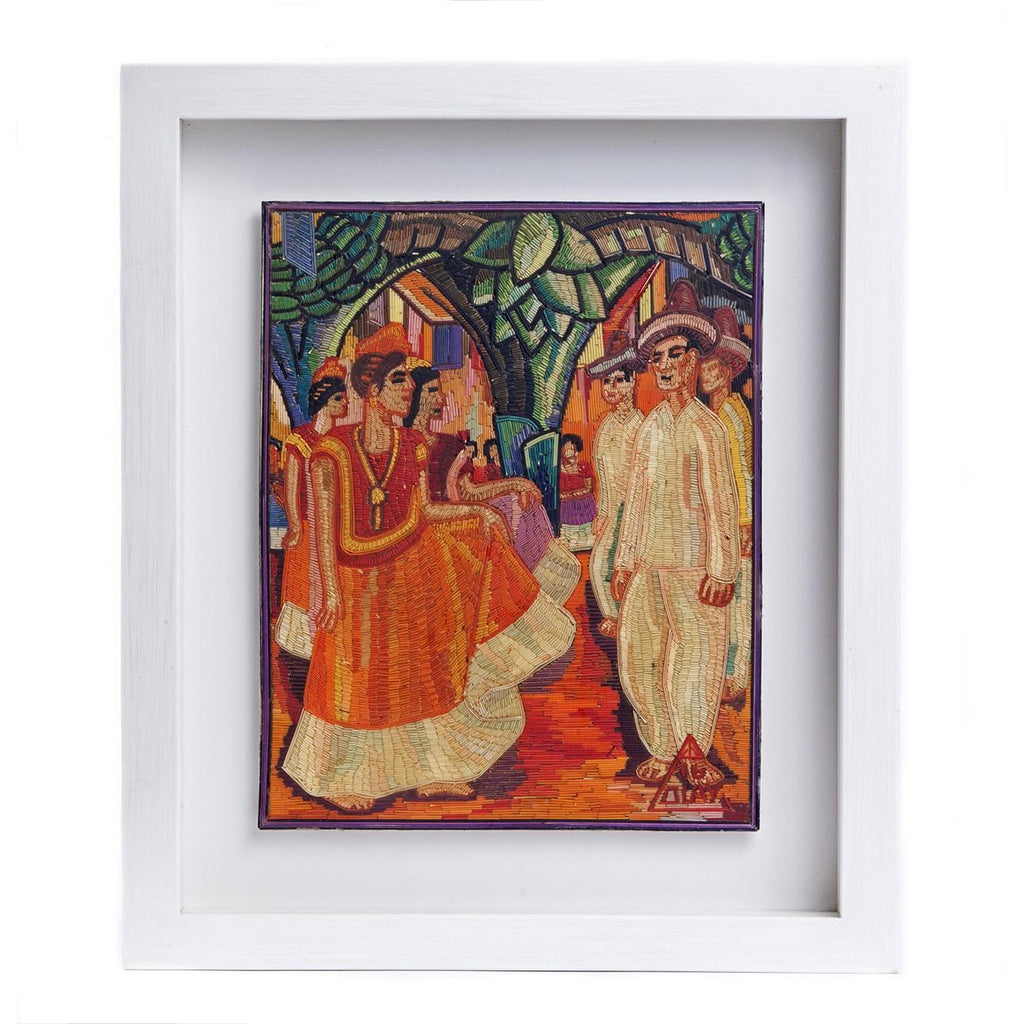 El Baile de Tehuantepec de Diego Rivera / Vegetable Fibers Mexican Folk Art Straw