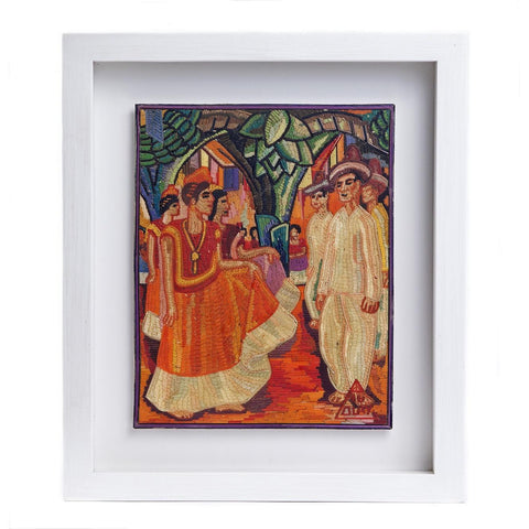 El Baile de Tehuantepec de Diego Rivera / Vegetable Fibers Mexican Folk Art Straw