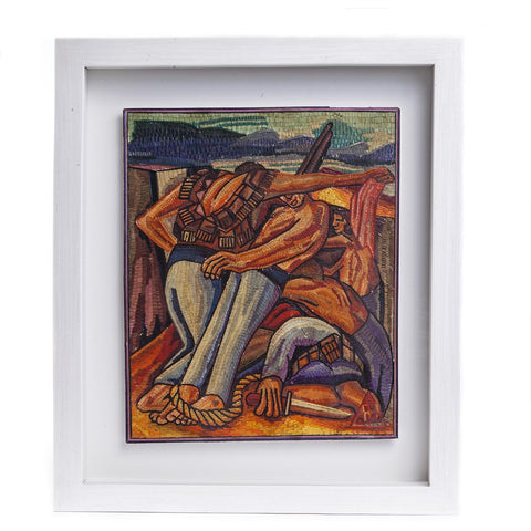 La Trinchera de Jose Clemente Orozco / Vegetable Fibers Mexican Folk Art Straw