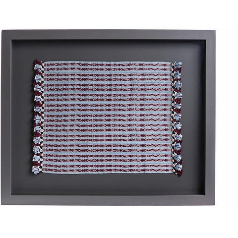 Tapete Miniatura Azul y Vino / Textiles Mexican Folk Art Miniature Rug