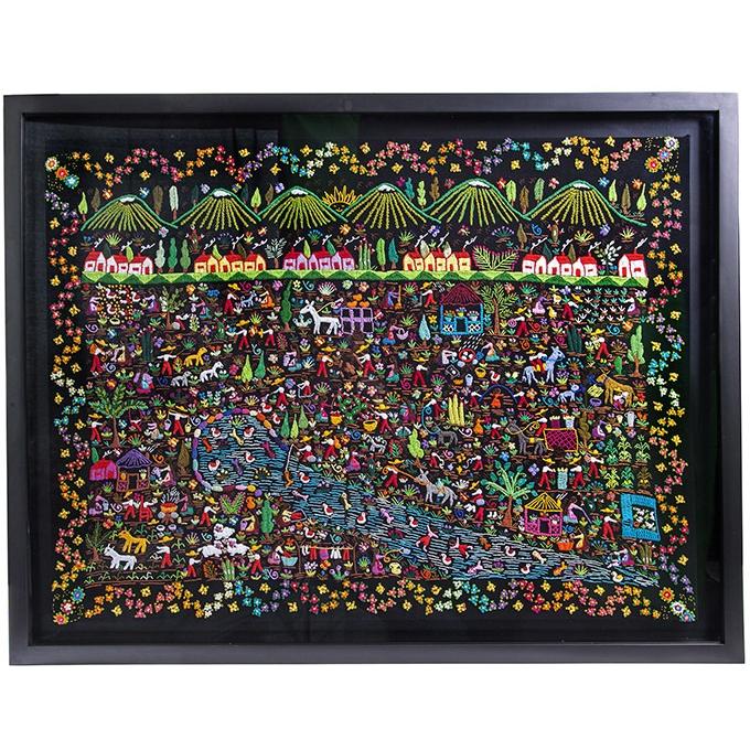 Vida en el Rancho / Textiles Mexican Folk Art Embroidery