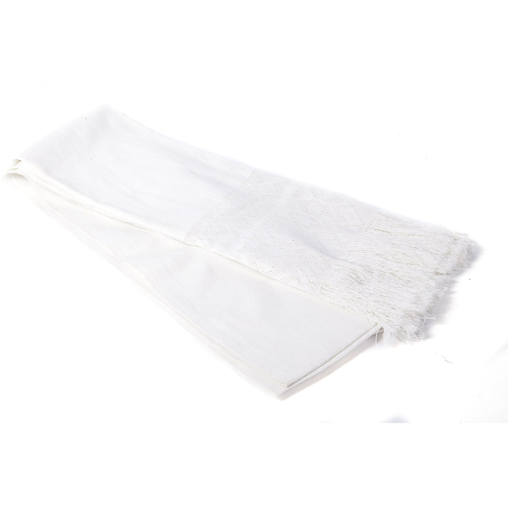 Rebozo Blanco Liso / Textiles Mexican Folk Art Shawl