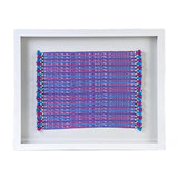 Tapete Miniatura Azul y Rosa / Textiles Mexican Folk Art Miniature Rug