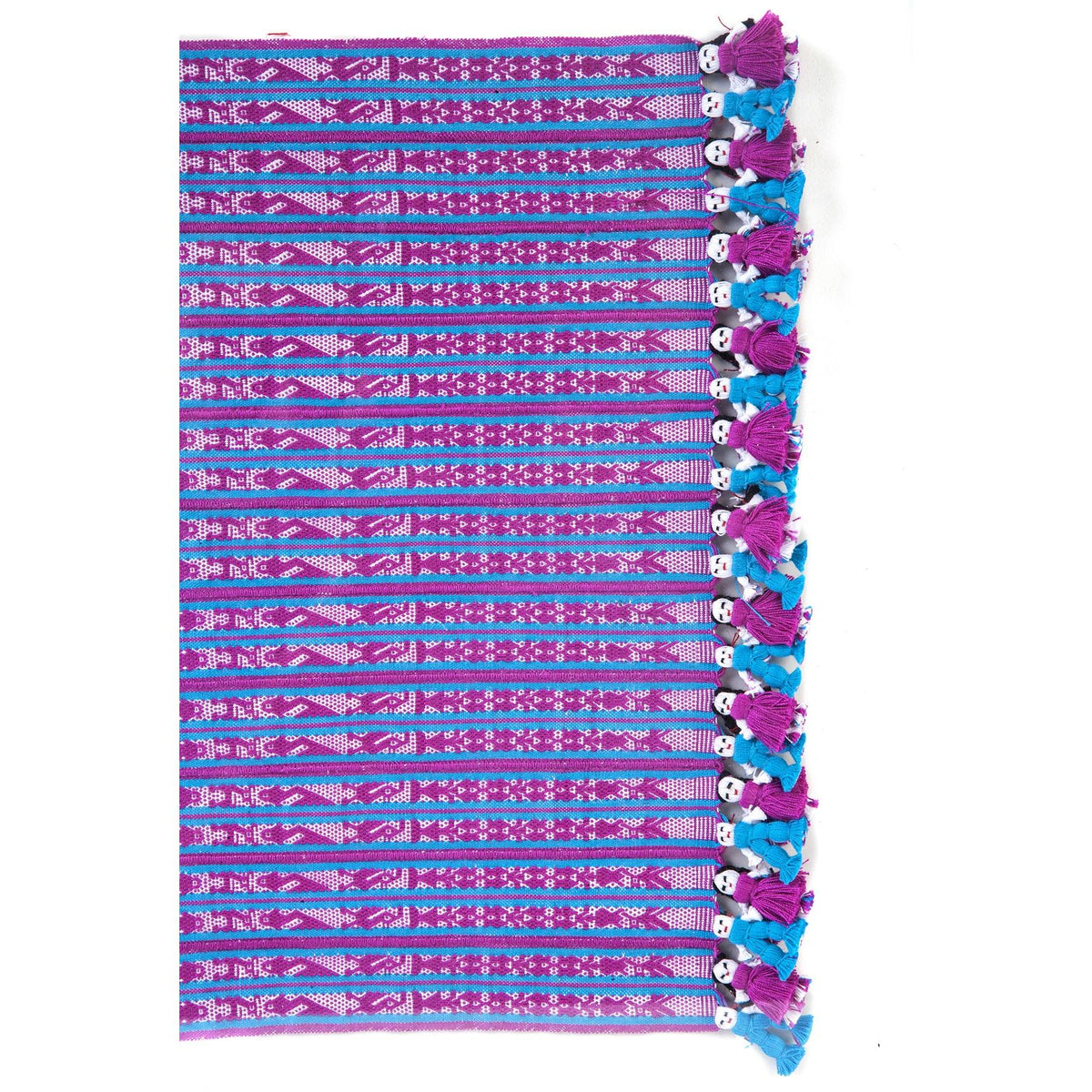 Tapete Miniatura Azul y Rosa / Textiles Mexican Folk Art Miniature Rug