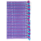 Tapete Miniatura Azul y Rosa / Textiles Mexican Folk Art Miniature Rug