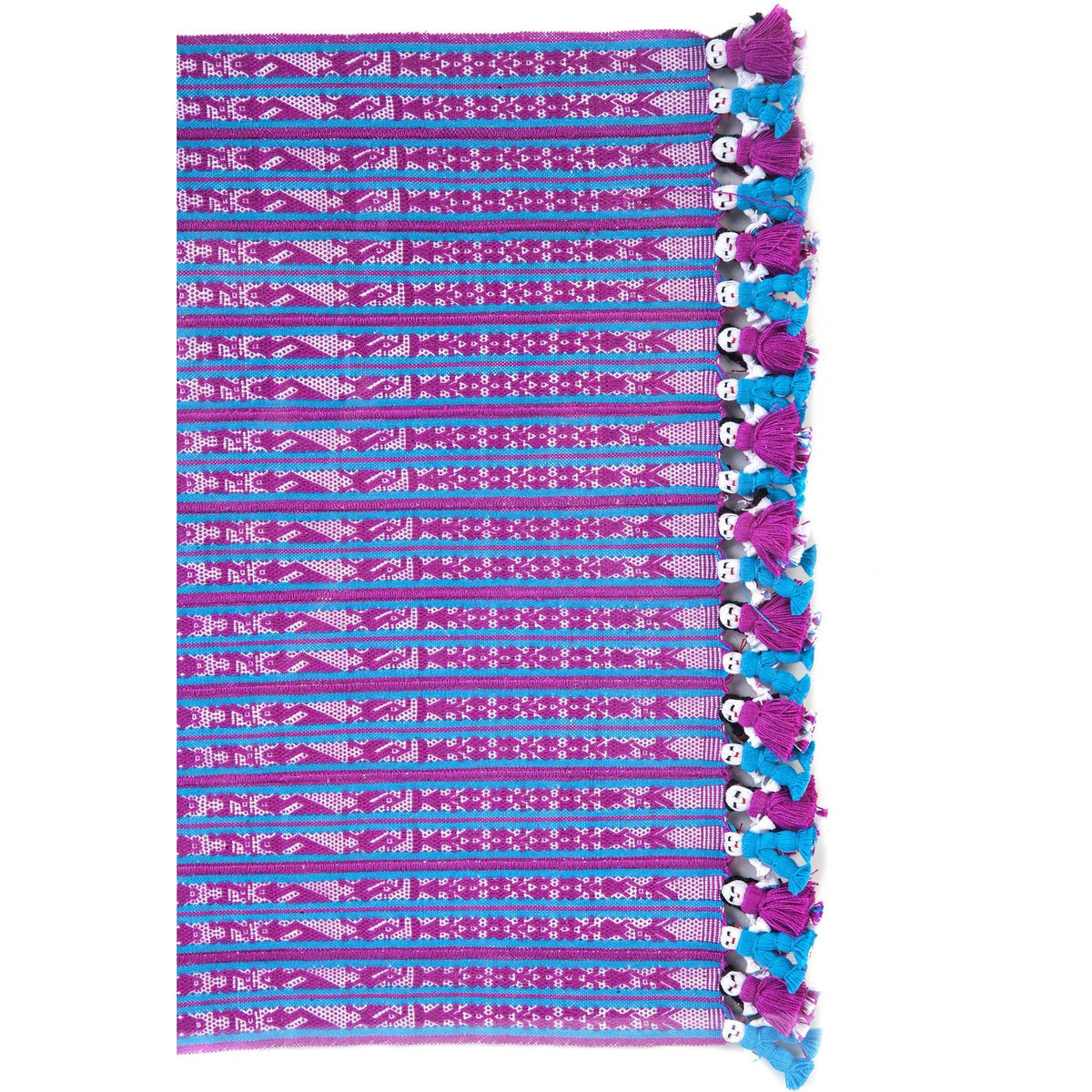 Tapete Miniatura Azul y Rosa / Textiles Mexican Folk Art Miniature Rug