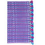 Tapete Miniatura Azul y Rosa / Textiles Mexican Folk Art Miniature Rug