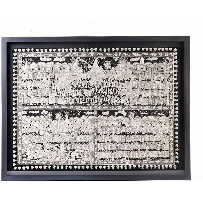 Ofrendas para mis muertos / Amate Paper Mexican Folk Art Painting Frame