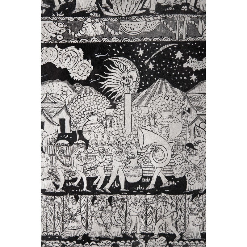Ofrendas para mis muertos / Amate Paper Mexican Folk Art Painting Frame