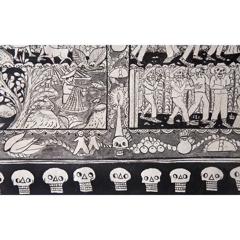 Ofrendas para mis muertos / Amate Paper Mexican Folk Art Painting Frame
