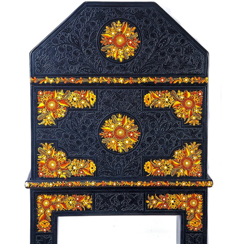 Baul con motivos de flores / Woodcarving Lacquer Mexican Folk Art