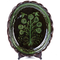 Charola Verde Vidriada / Ceramics Mexican Folk Art Clay