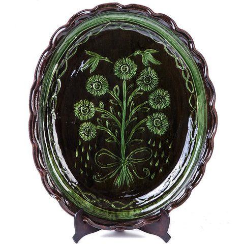 Charola Verde Vidriada / Ceramics Mexican Folk Art Clay