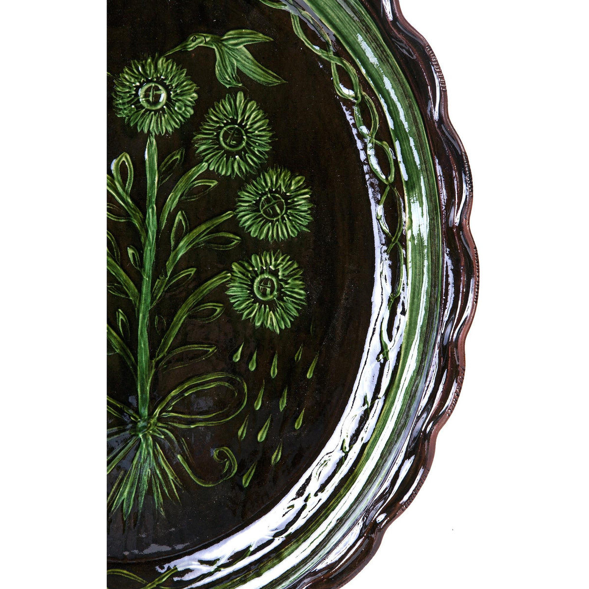 Charola Verde Vidriada / Ceramics Mexican Folk Art Clay