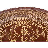 Charola Amarilla Vidriada con pajaros / Ceramics Mexican Folk Art Clay