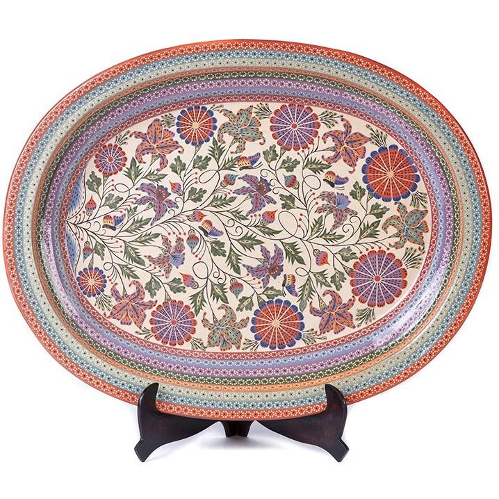 Charola Arcoiris y Flores / Ceramics Mexican Folk Art Clay