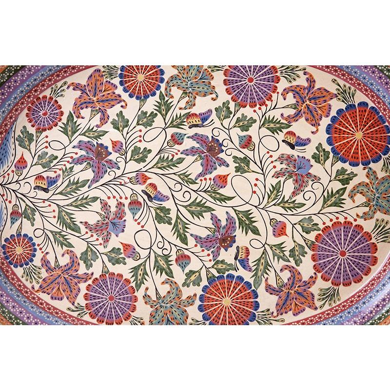 Charola Arcoiris y Flores / Ceramics Mexican Folk Art Clay