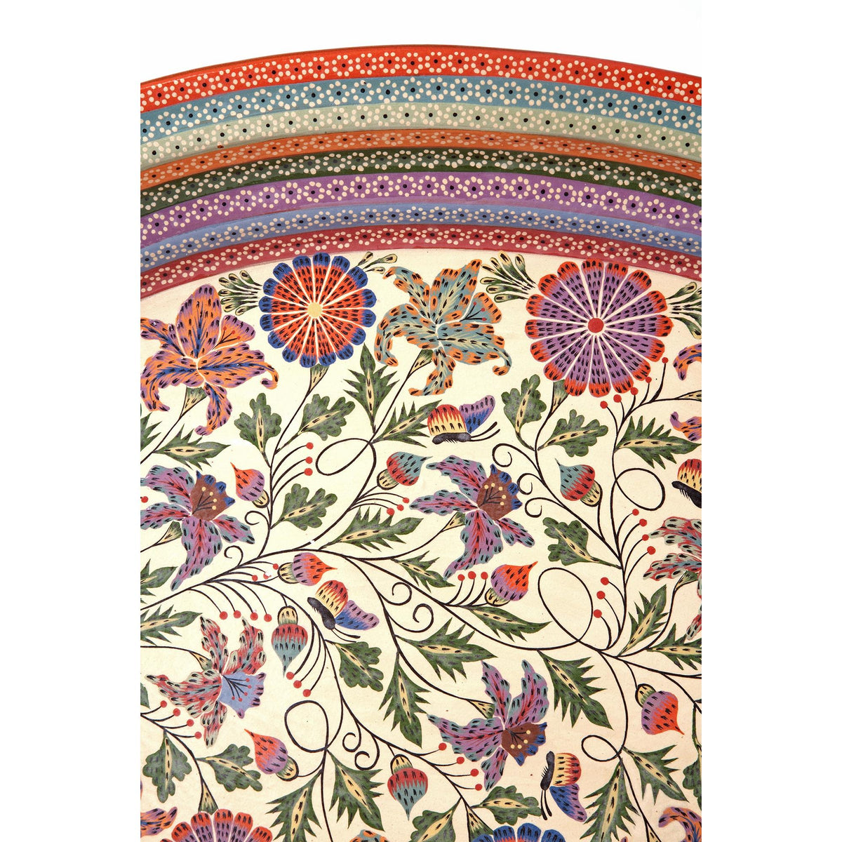 Charola Arcoiris y Flores / Ceramics Mexican Folk Art Clay