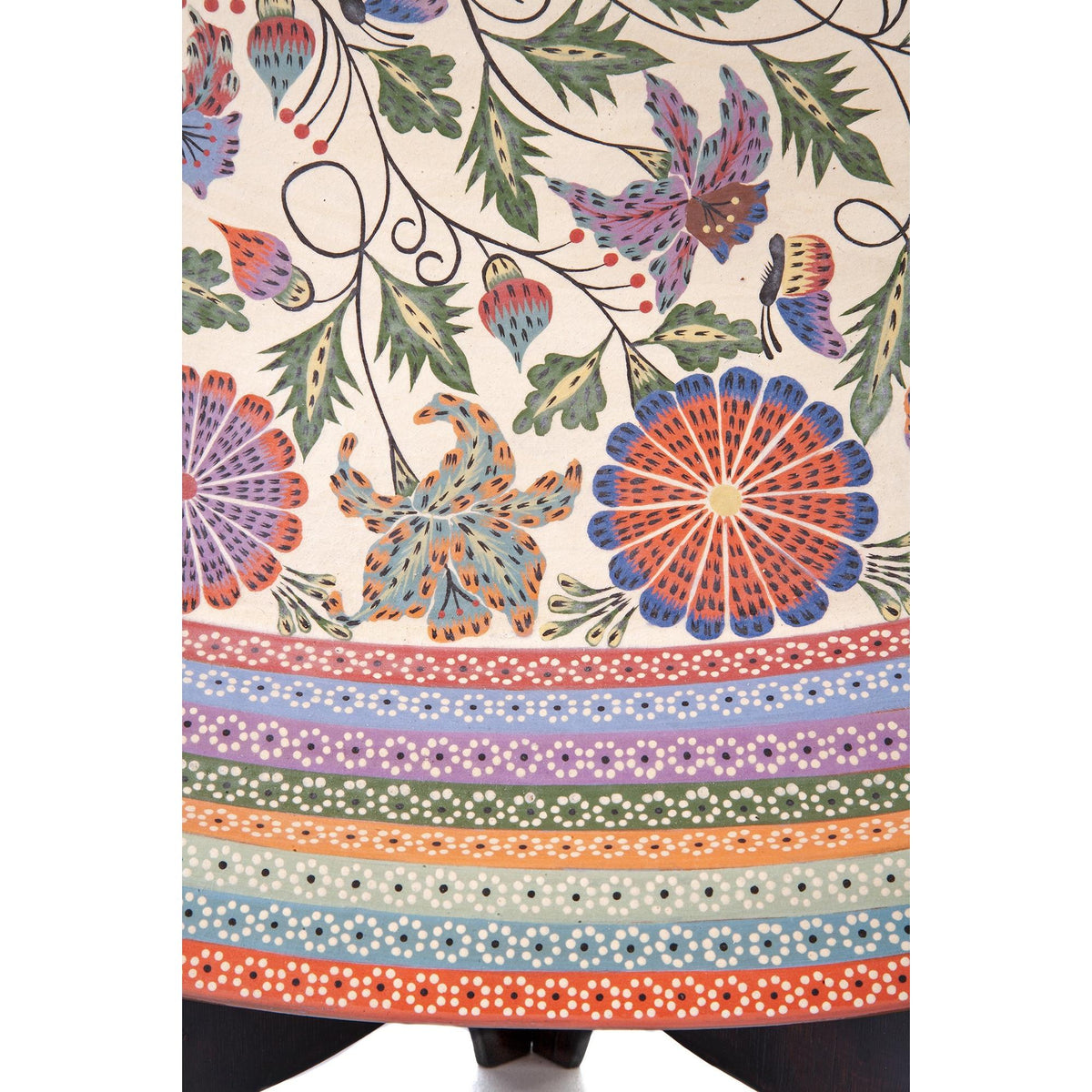 Charola Arcoiris y Flores / Ceramics Mexican Folk Art Clay