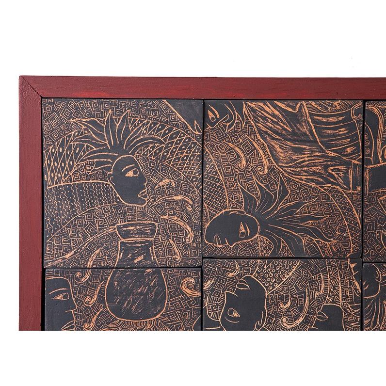 Historia del Mezcal / Ceramics Mexican Folk Art Clay Frame