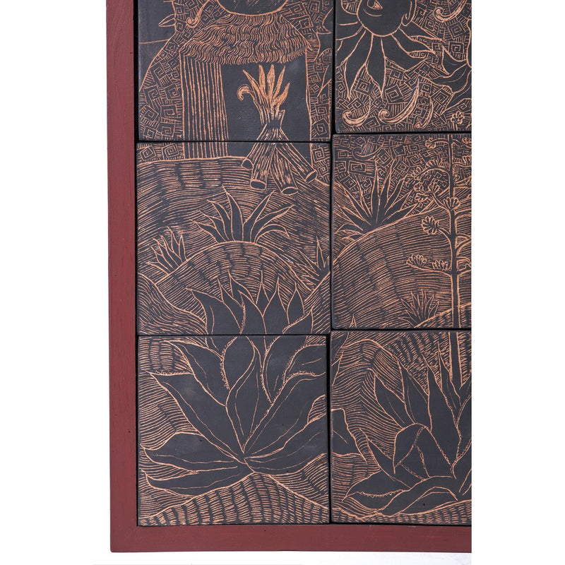 Historia del Mezcal / Ceramics Mexican Folk Art Clay Frame