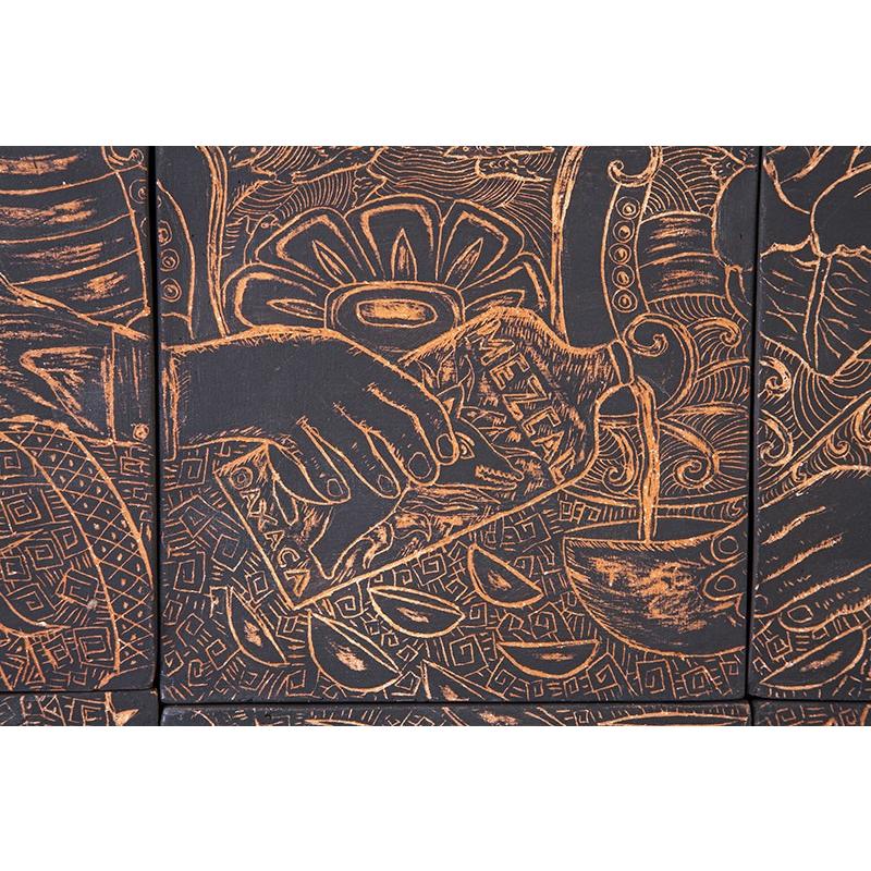 Historia del Mezcal / Ceramics Mexican Folk Art Clay Frame