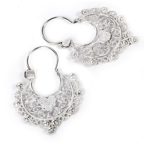 Arracadas Filigrana Corazon / Mexican Folk Art Silver Jewelry