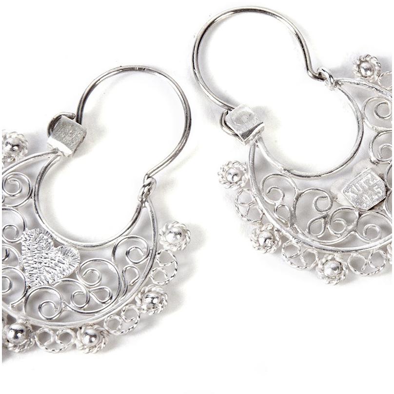 Arracadas Filigrana Corazon / Mexican Folk Art Silver Jewelry