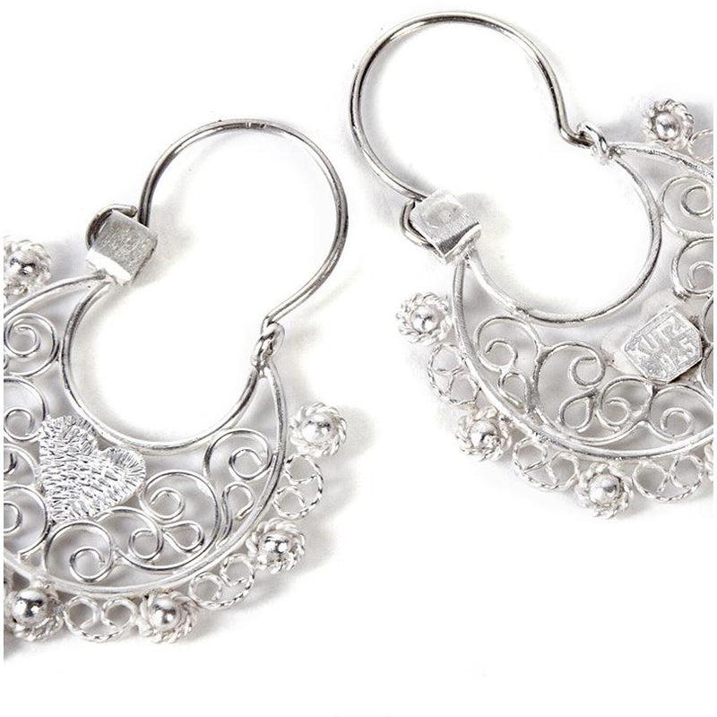 Arracadas Filigrana Corazon / Mexican Folk Art Silver Jewelry
