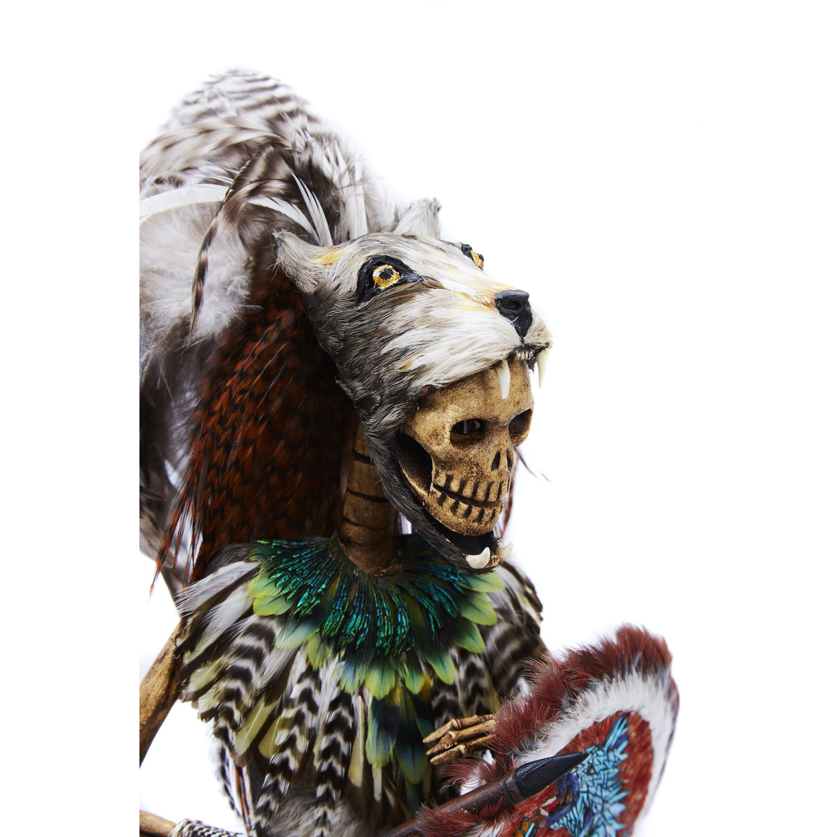 Emperador Ahuizotl - Mexican Folk Art  Featherwork and Ceramics - Cactus Fine Art