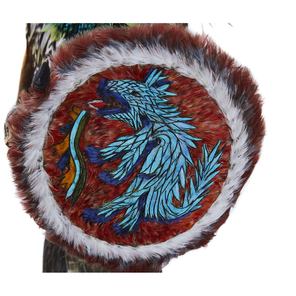 Emperador Ahuizotl - Mexican Folk Art  Featherwork and Ceramics - Cactus Fine Art