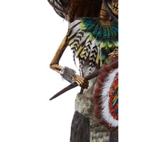 Emperador Ahuizotl - Mexican Folk Art  Featherwork and Ceramics - Cactus Fine Art