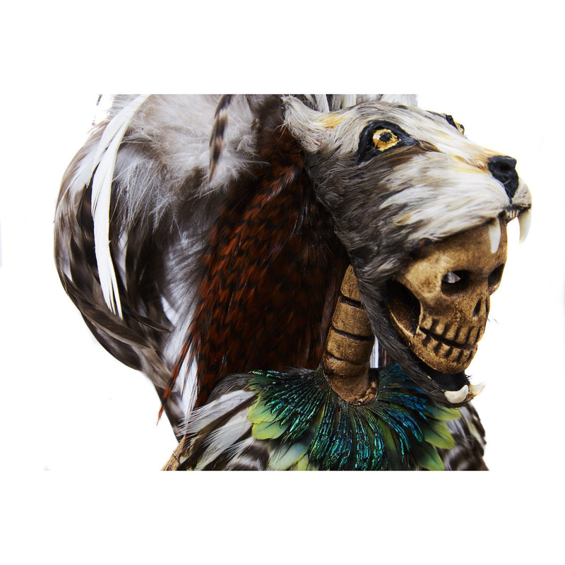 Emperador Ahuizotl - Mexican Folk Art  Featherwork and Ceramics - Cactus Fine Art