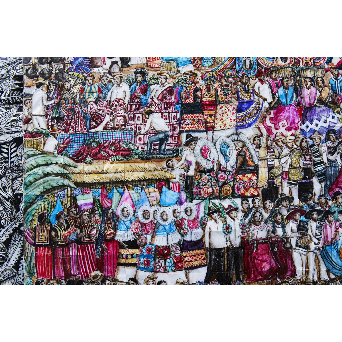 Mitote Folklórico - Inlay Nacre Frame - Mexican Folk Art- Cactus Fine Art